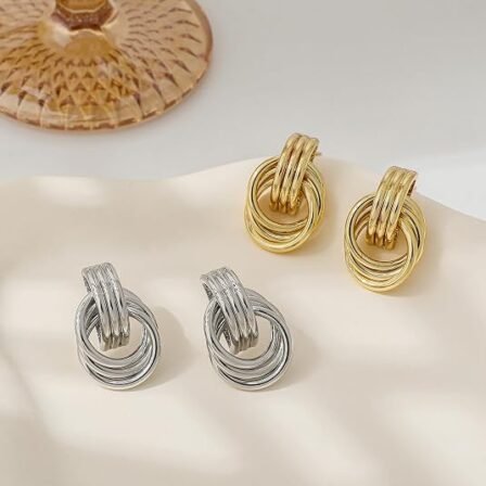 Chunky Knot Gold Earrings