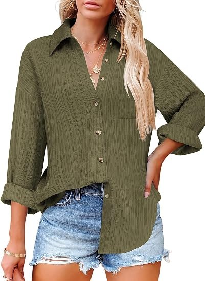 Womens Button Down Shirts - Image 2