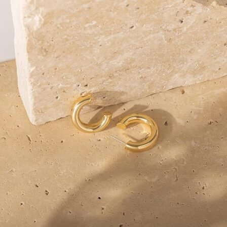Chunky 6.5mm Hoop Earrings for Women