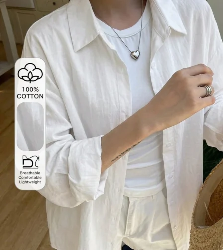 Women's Solid Color Minimalist Long Sleeve Shirt, Casual Wear