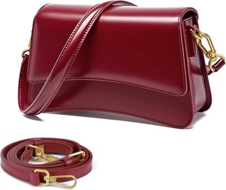 Genuine Leather Crossbody Bag for Women, Adjustable Leather Purse