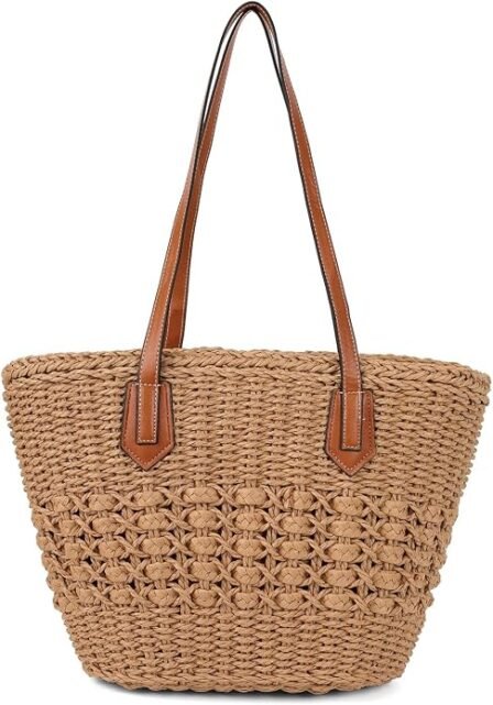 Women's Straw Shoulder Bag Large Rattan Woven